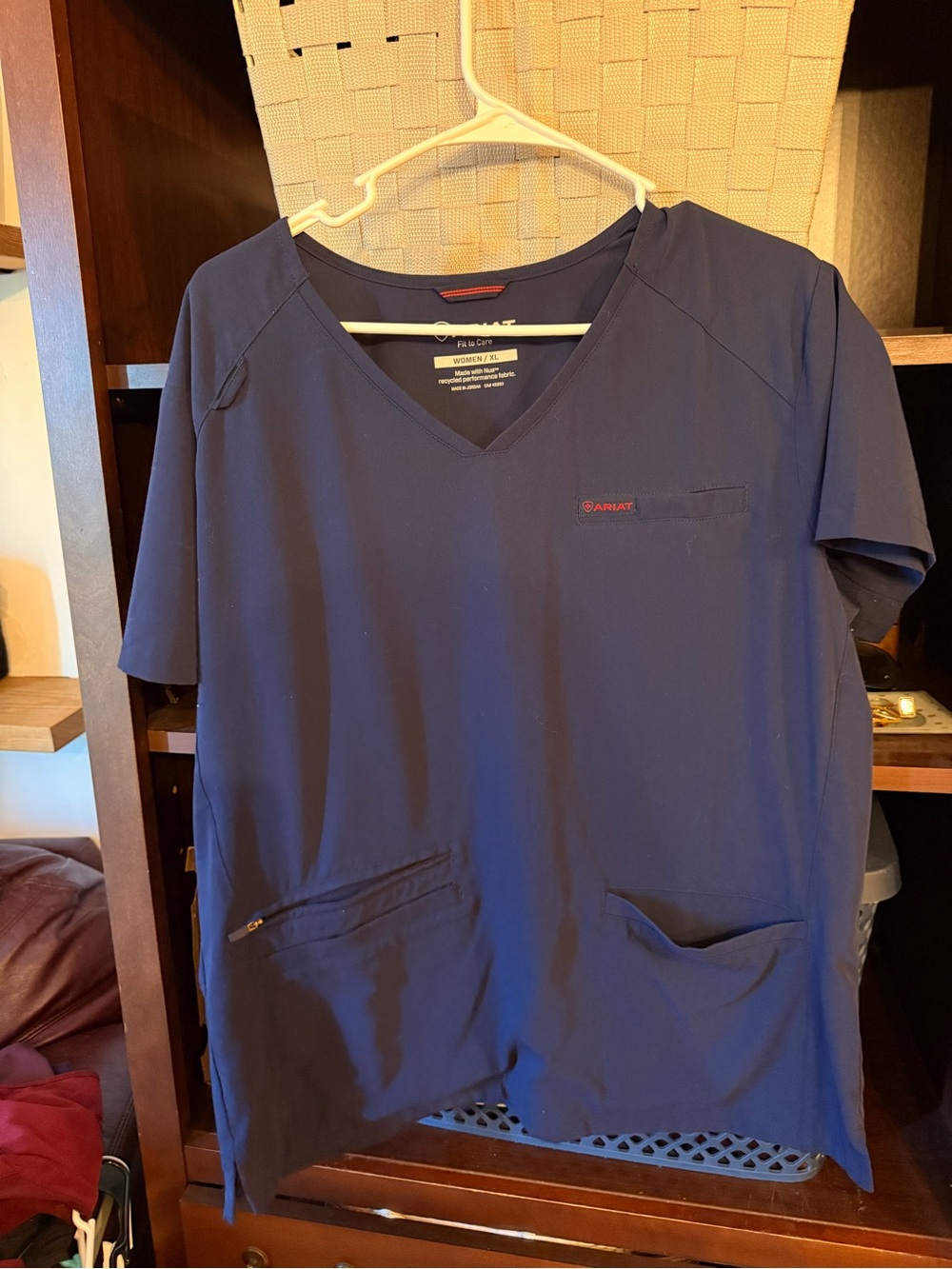 Ariat Navy Blue Clara 6 Pocket Scrub Top